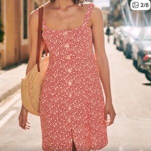 Sézane Jade dress NWT 4 36 red flowers